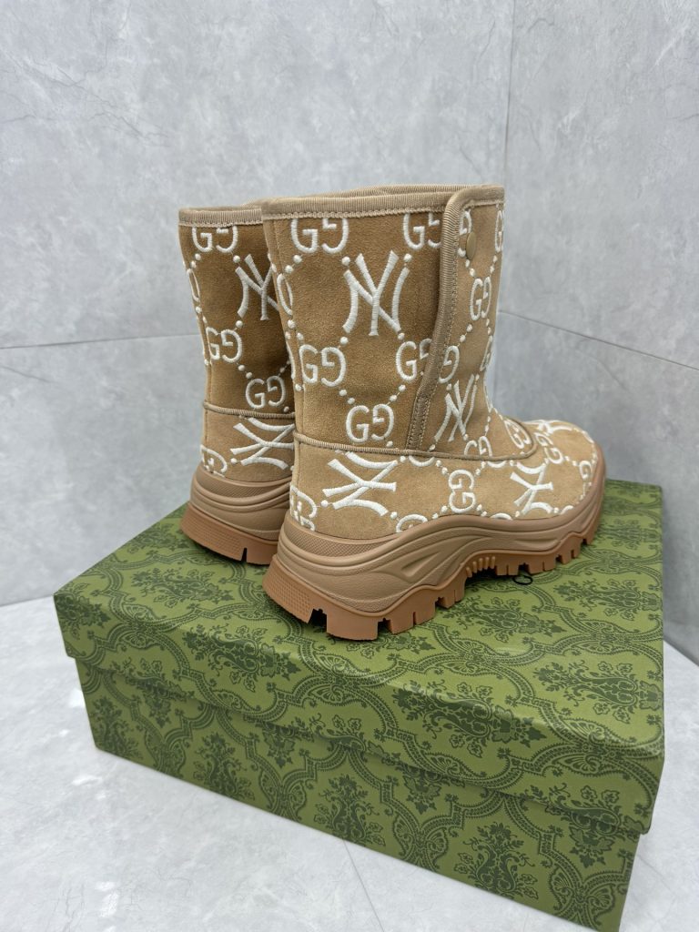GUCCI グッチ メンズ GG ブーツ 本革 軽量 ブラウン - 画像 5