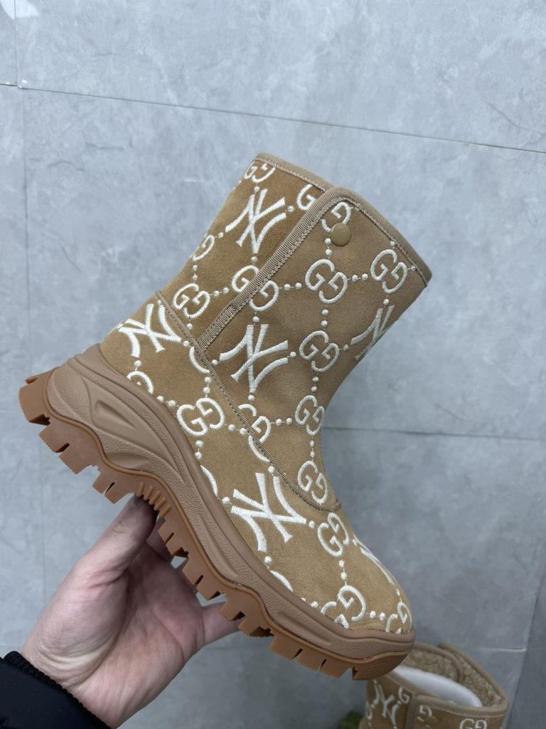 GUCCI グッチ メンズ GG ブーツ 本革 軽量 ブラウン - 画像 7