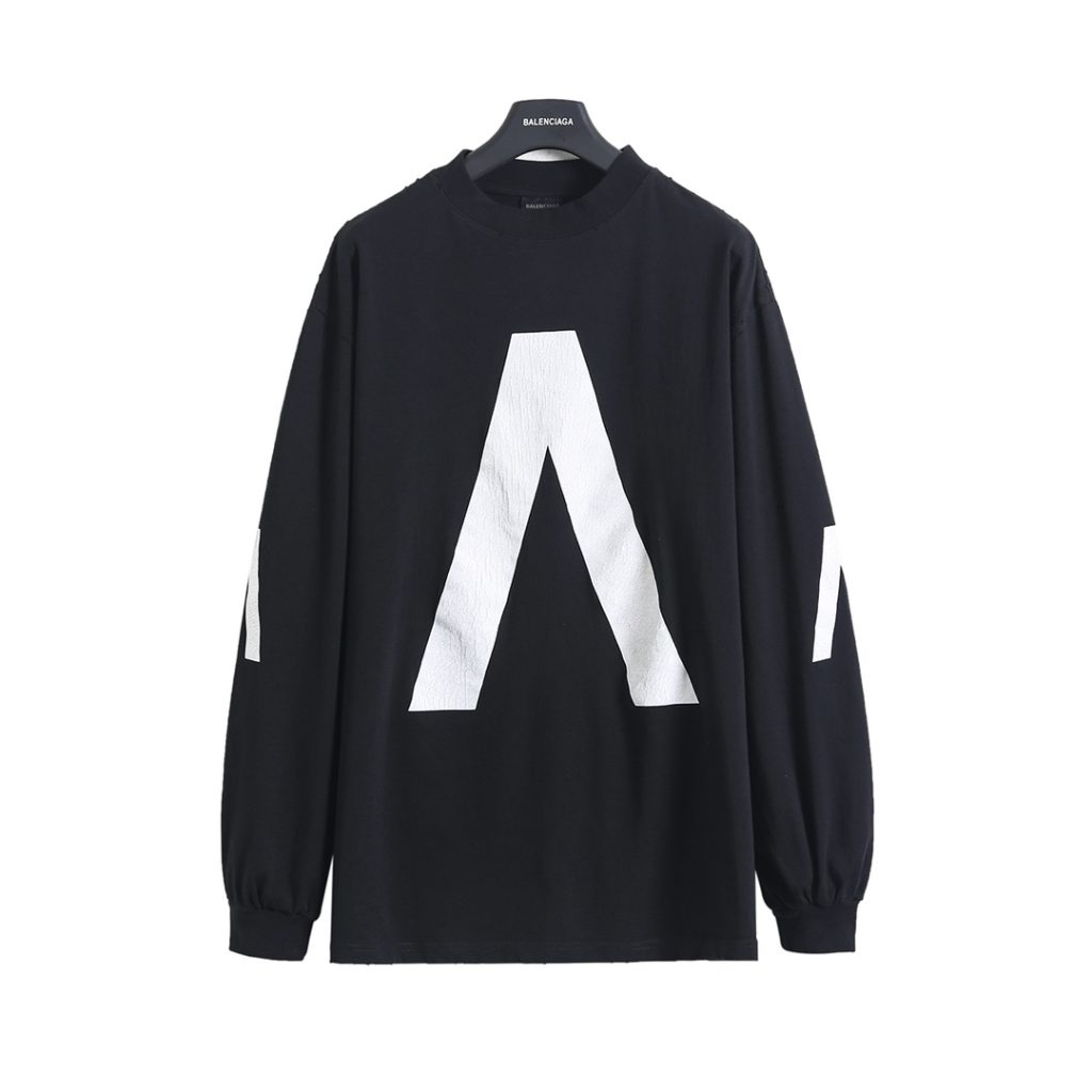 BALENCIAGA バレンシアガ ロングスリーブTシャツ ブラック/グレーヘア 全2色 - 画像 3