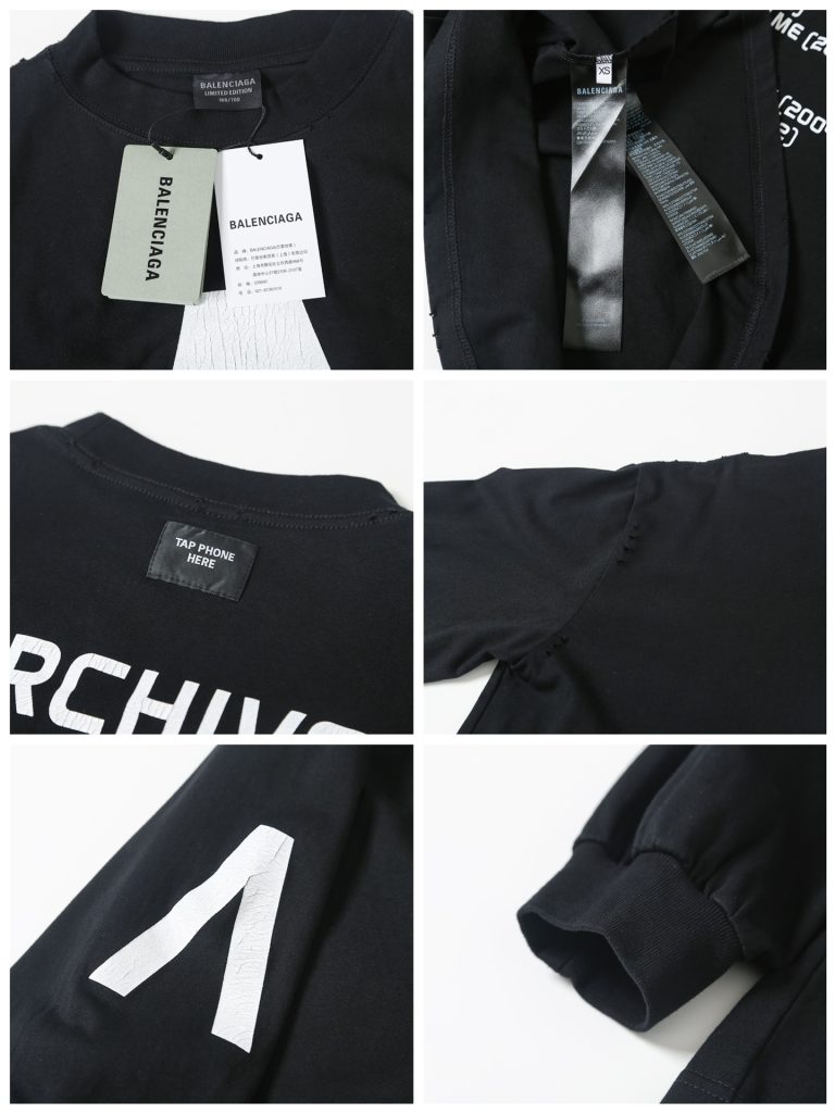 BALENCIAGA バレンシアガ ロングスリーブTシャツ ブラック/グレーヘア 全2色 - 画像 8