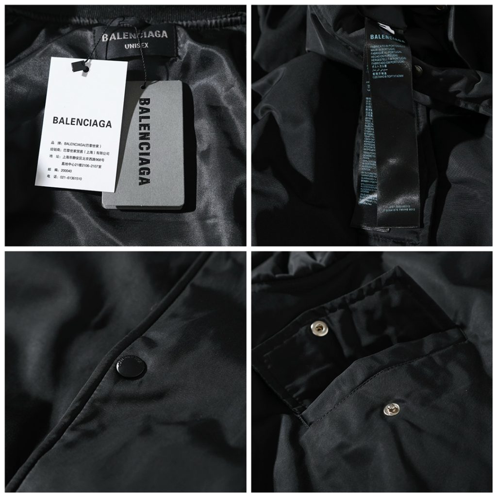BALENCIAGA バレンシアガ フライトジャケット リブ袖 ブラック - 画像 8