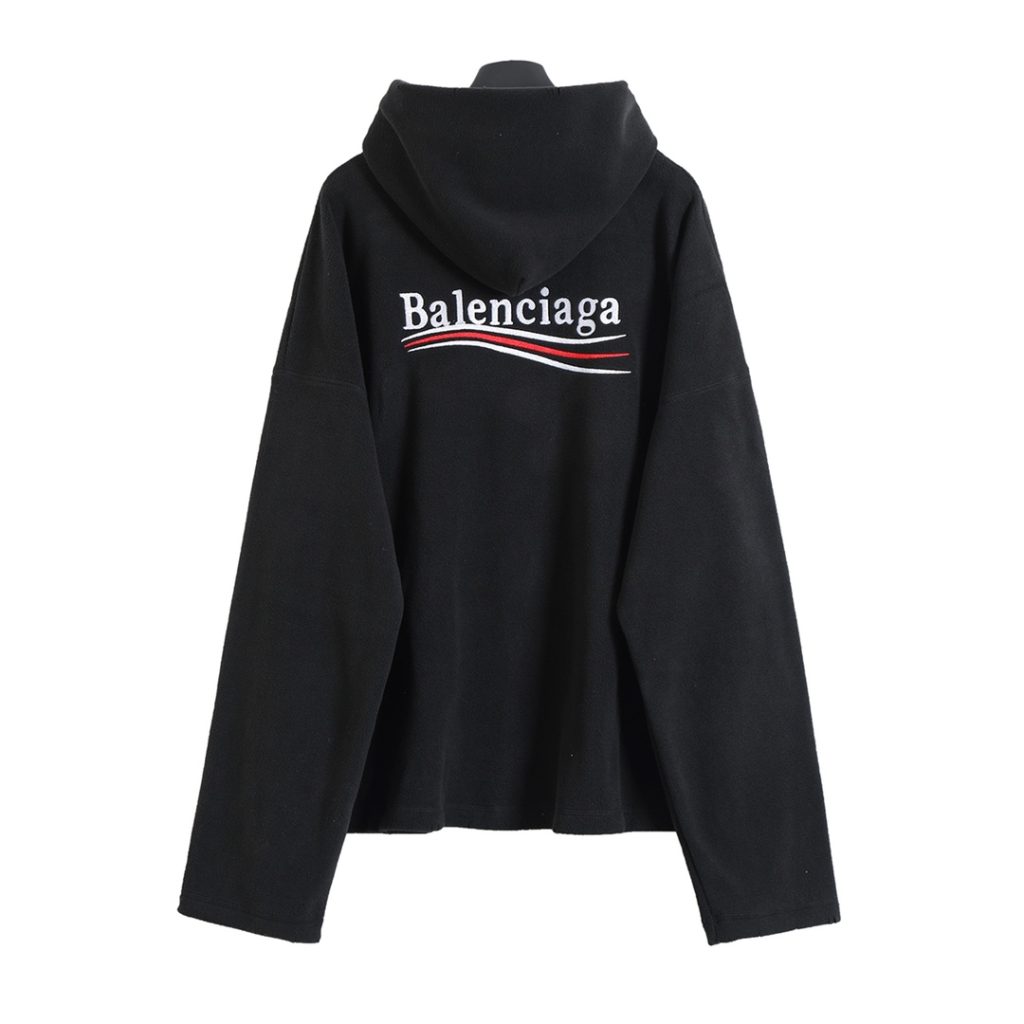 BALENCIAGA バレンシアガ フーディー フリース 軽量 通勤 ブラック - 画像 2