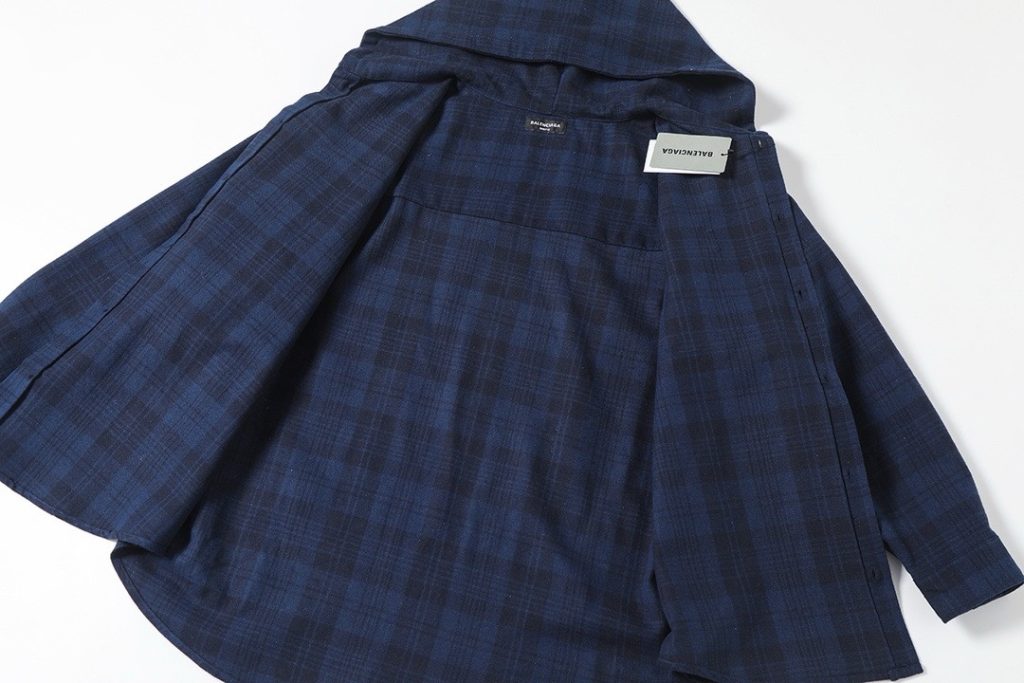 BALENCIAGA バレンシアガ フラッグシャツ 藏青格 法 帽 衫外套 藏青 - 画像 3