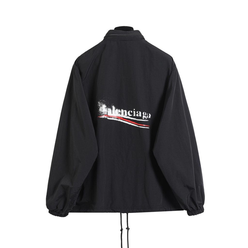 BALENCIAGA バレンシアガ フラップ付きスプリングジャケット 本革 ブラック - 画像 2