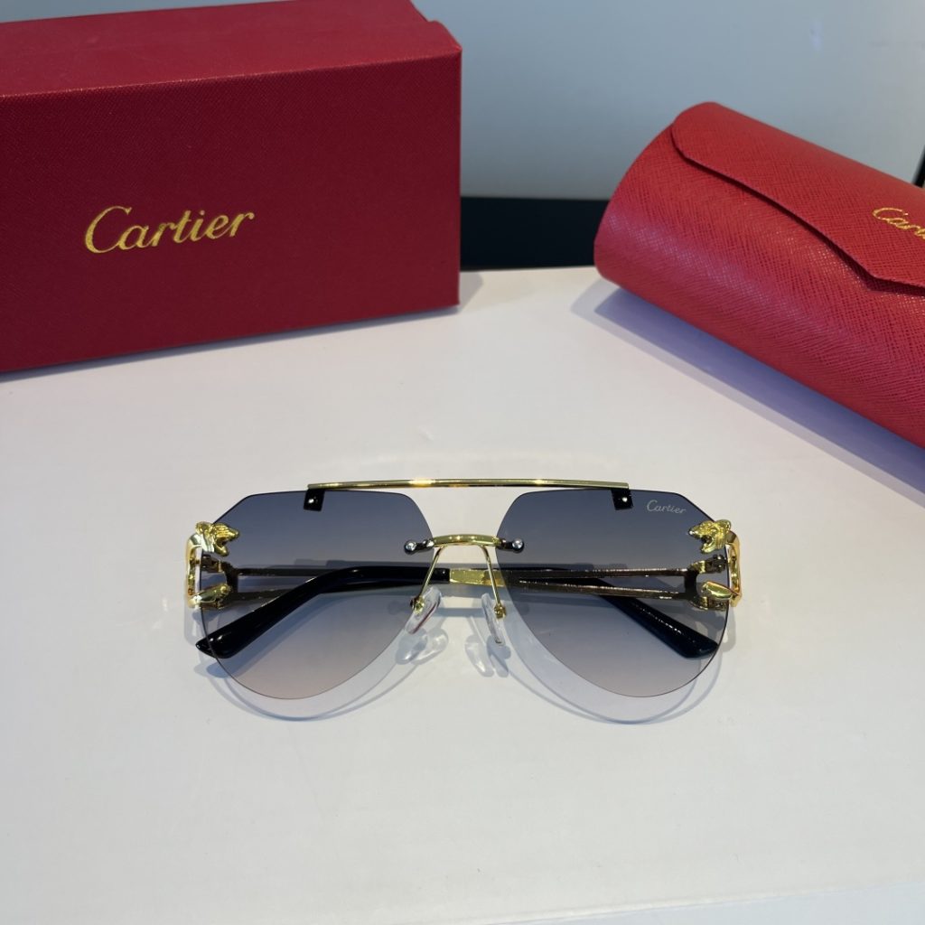 CARTIE カルティエ サングラス フレームレス 金属 メンズ レディース グラデーション ブラック ゴールド 31344 - 画像 7