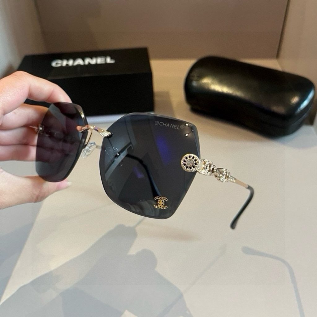 CHANEL シャネル フレームレスサングラス チェーンデザイン ブラック ピンク 多色展開 - 画像 4