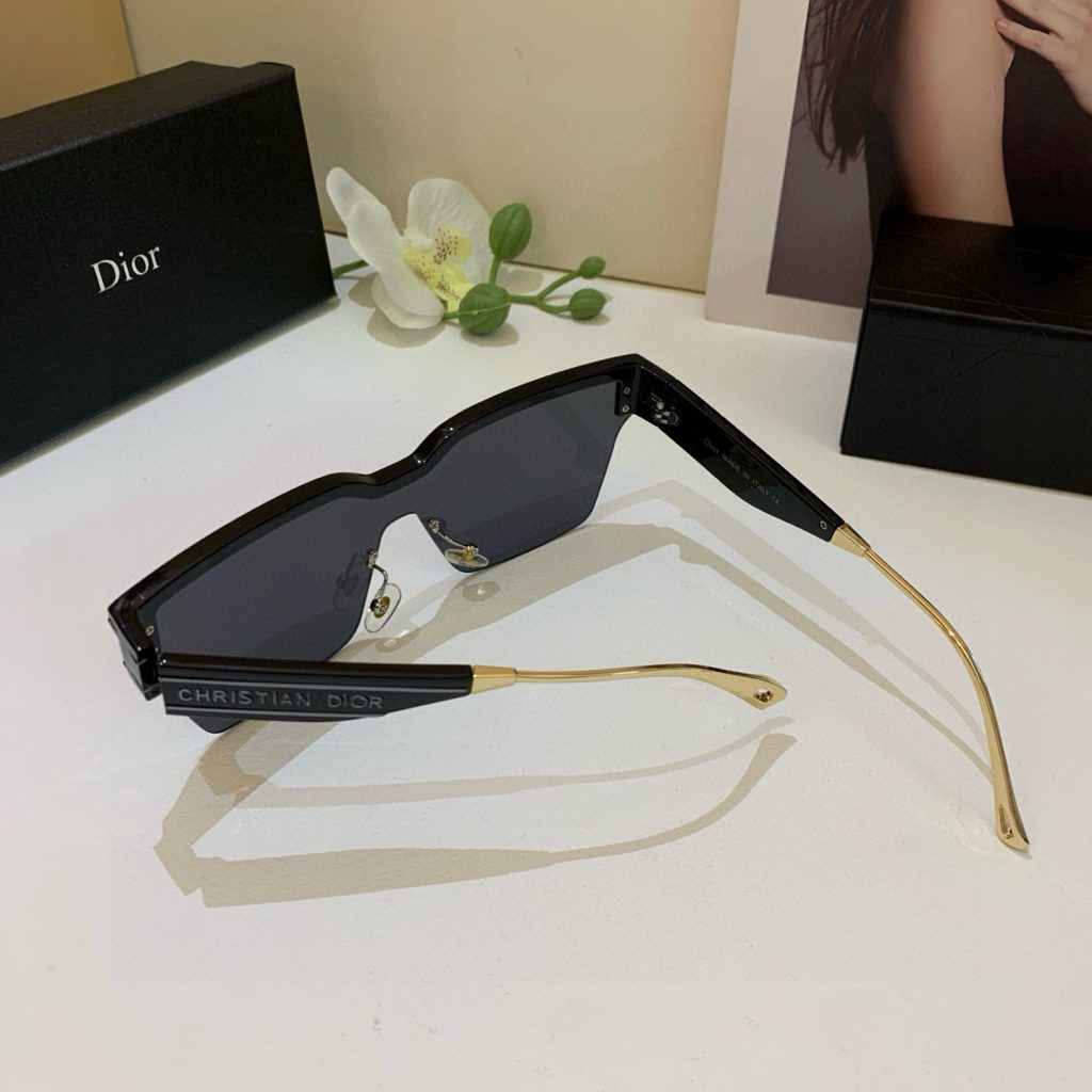 Dior ディオール サングラス フラットサングラス メンズ レディース ブラック ゴールド フレーム - 画像 8