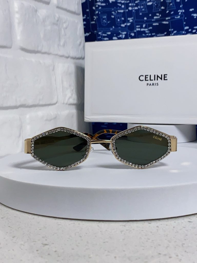 CELINE セリーヌ メガネ サングラス フラットシェイプ 2025年新作 一粒一粒 セリーヌ メタル メンズ レディース 色 茶色 黒色 - 画像 5