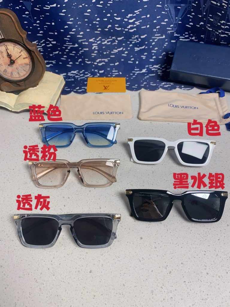 LOUIS VUITTON ルイヴィトン サングラス フレーム交換可能 2025年新作 ブルー 透粉 透灰 白色 ブラック 水銀 多色展開 - 画像 4