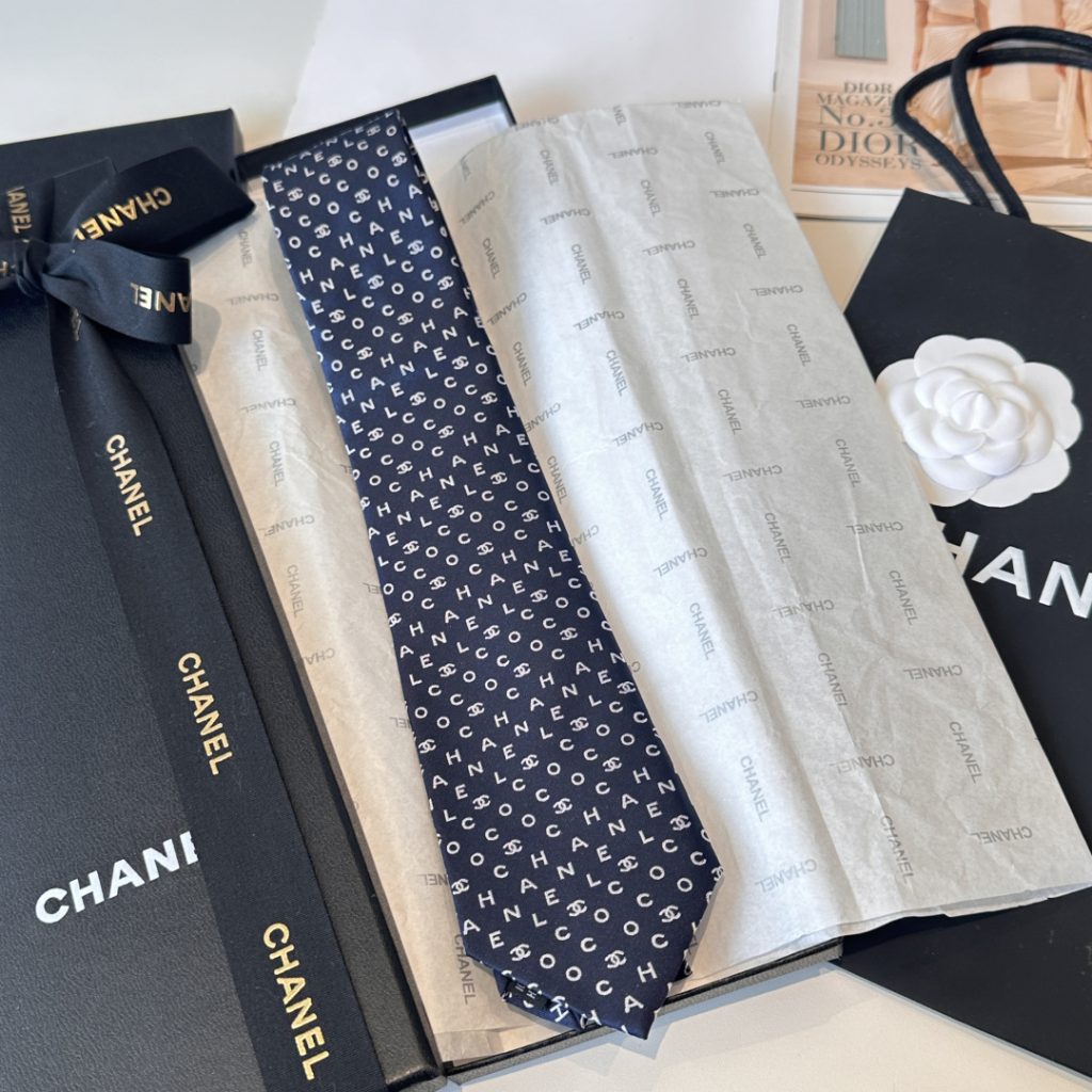CHANEL風 ネクタイ イベント プレゼント 高級シルク調 光沢 藏 - 画像 2