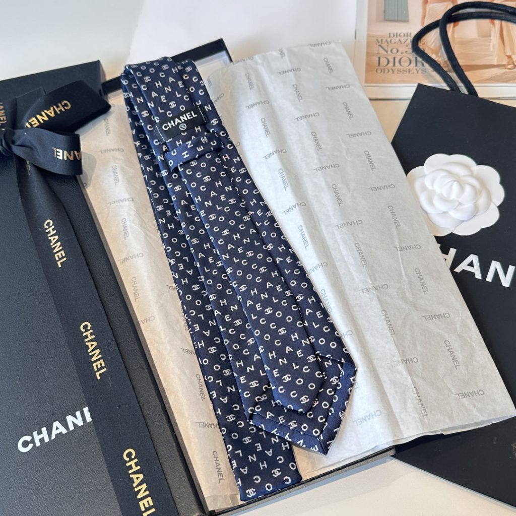 CHANEL風 ネクタイ イベント プレゼント 高級シルク調 光沢 藏 - 画像 3