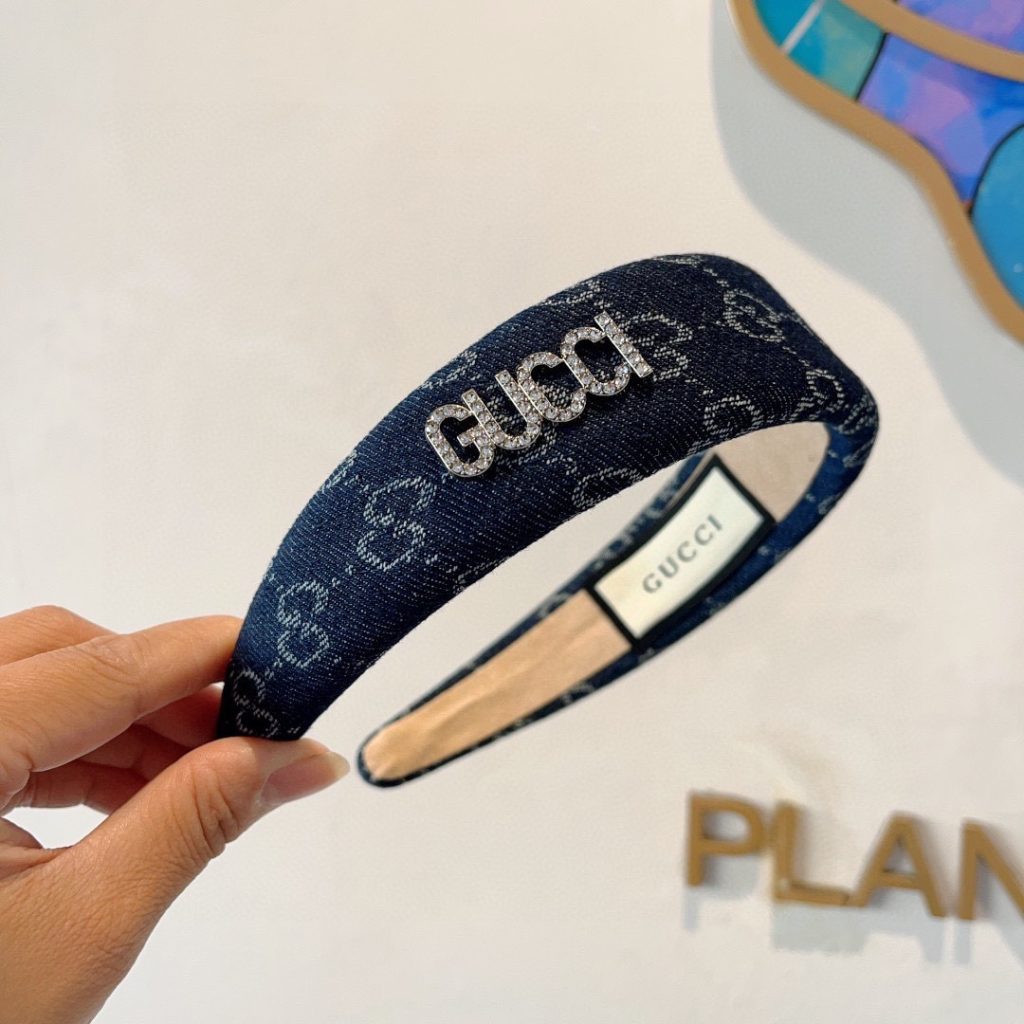 GUCCI グッチ ヘアアクセサリー ヘアバンド デニム風 ブランド ブラック 全3色 - 画像 3