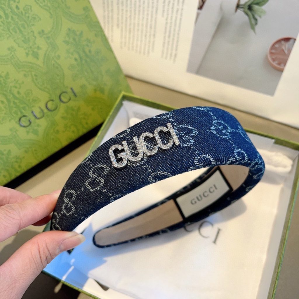 GUCCI グッチ ヘアアクセサリー ヘアバンド デニム風 ブランド ブラック 全3色 - 画像 6