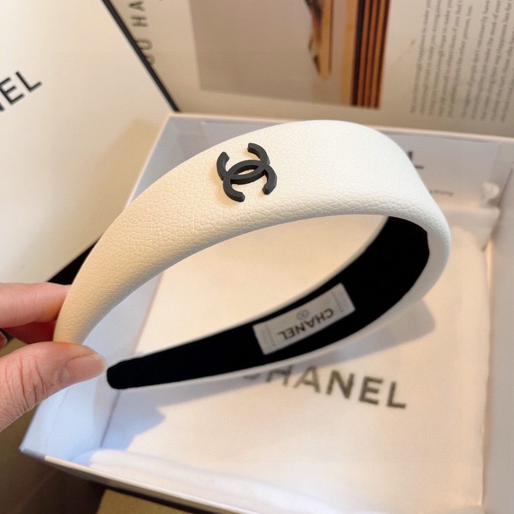 CHANEL シャネル ヘッドバンド 本革 通勤 通学 ブラック ホワイト 全2色 - 画像 6