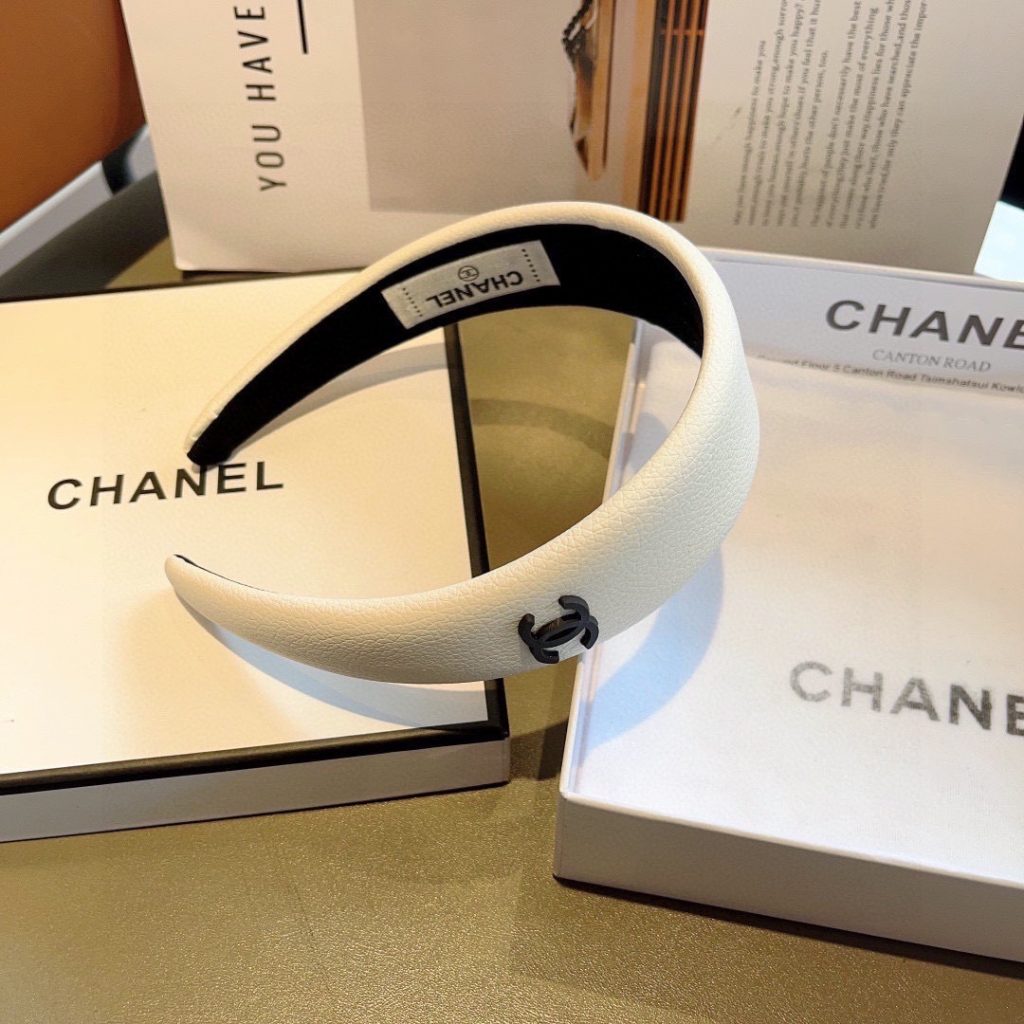 CHANEL シャネル ヘッドバンド 本革 通勤 通学 ブラック ホワイト 全2色 - 画像 7