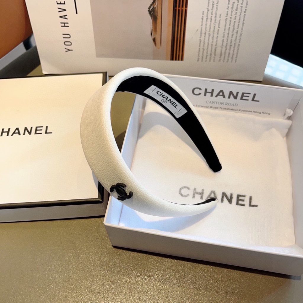 CHANEL シャネル ヘッドバンド 本革 通勤 通学 ブラック ホワイト 全2色 - 画像 8