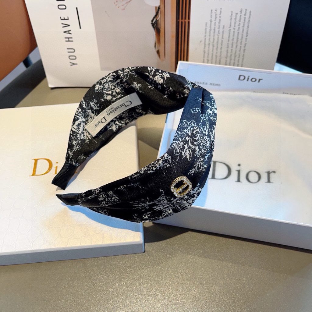 CHRISTIAN DIOR ディオール ヘッドバンド ブランド シルク ブラック 全2色 - 画像 7