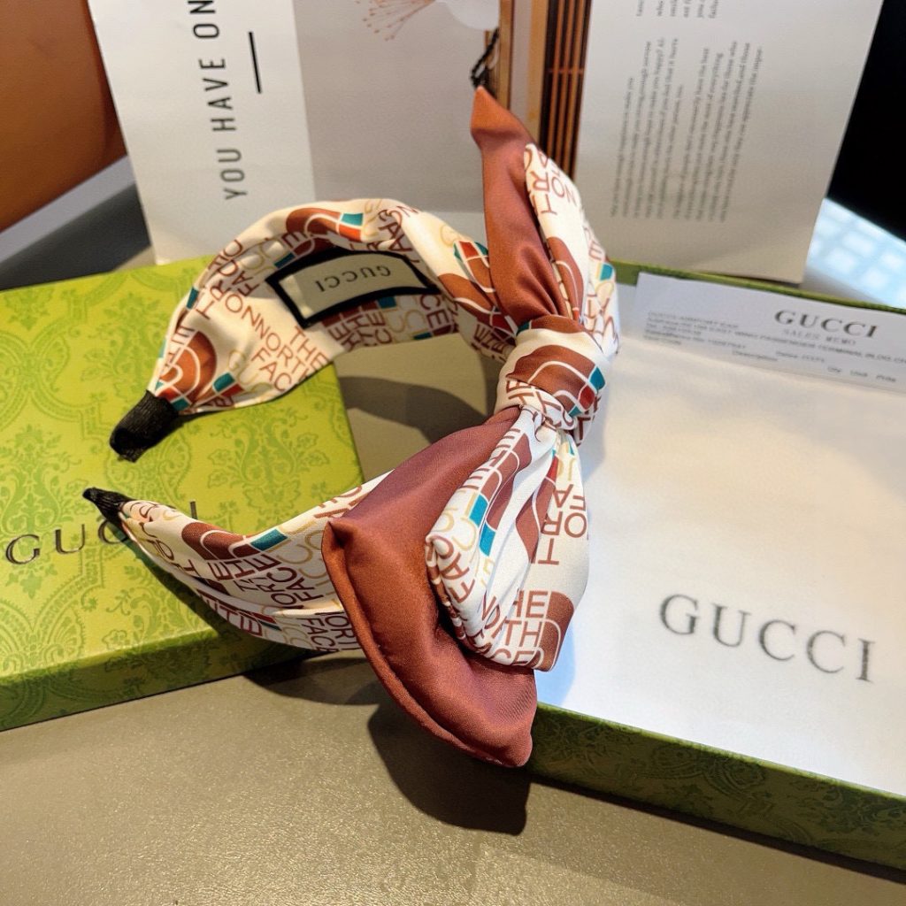 GUCCI グッチ ヘアアクセント シルク 本革 ブラック 全1色 - 画像 6