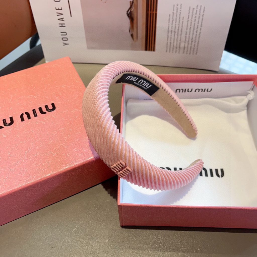 MIU MIU ミウミウ ヘアバンド フリル シルク風 プリーツ 全3色 - 画像 6