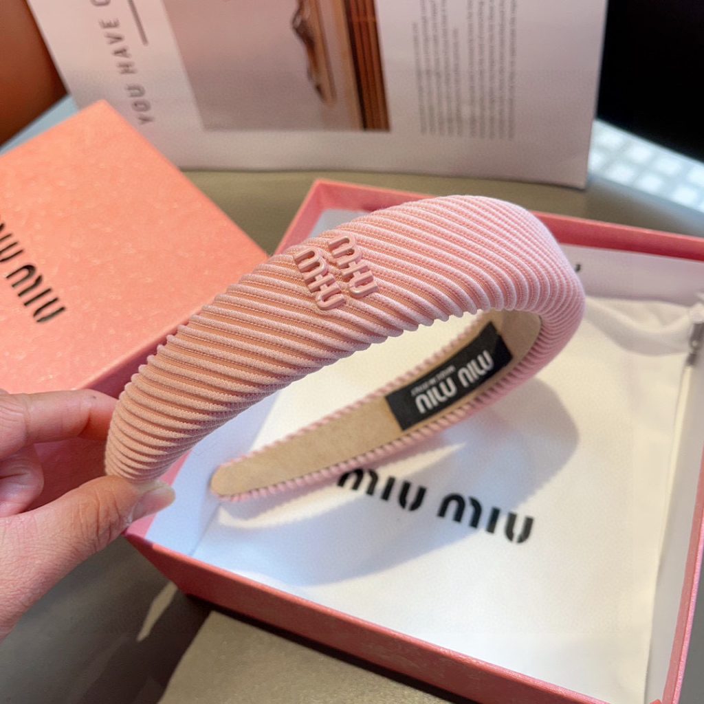 MIU MIU ミウミウ ヘアバンド フリル シルク風 プリーツ 全3色 - 画像 7