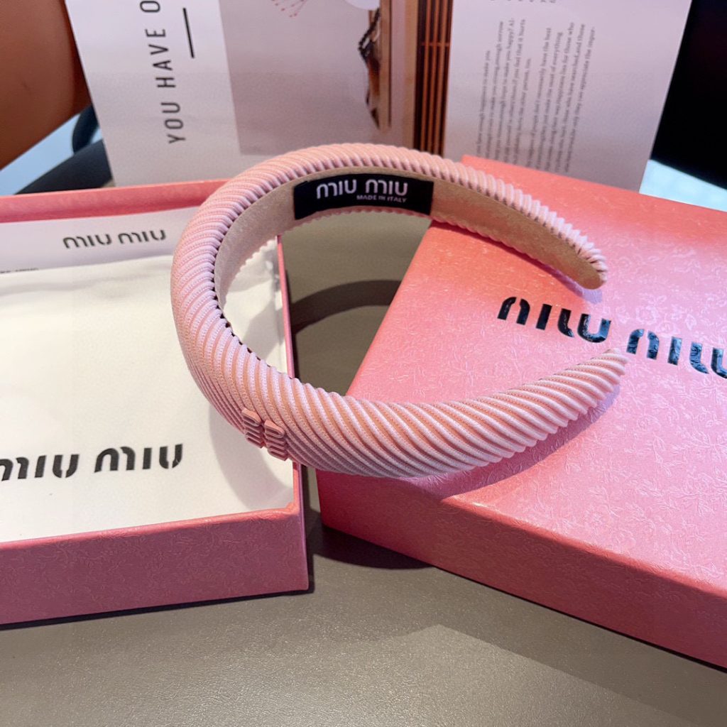 MIU MIU ミウミウ ヘアバンド フリル シルク風 プリーツ 全3色 - 画像 8