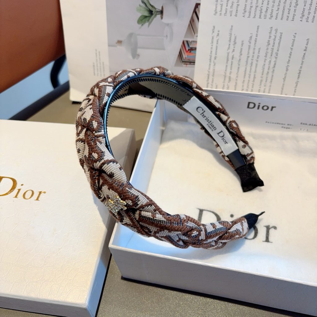 Dior ディオール ヘアアクセサリー ブランド ブランドヘアバンド ブラウン ブラック 全2色 - 画像 5