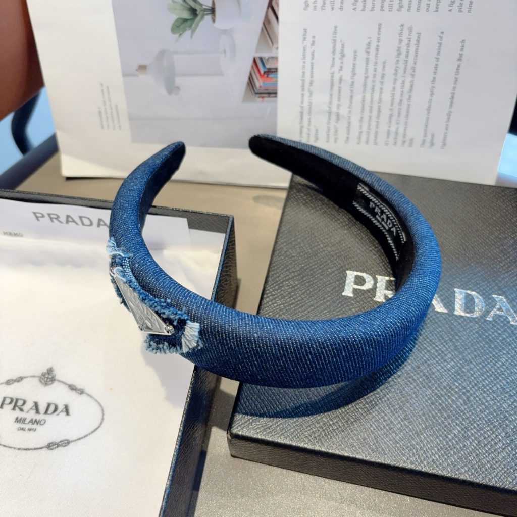 PRADA プラダ デニムヘアバンド ファッション ブランド 限定 ブラック - 画像 8