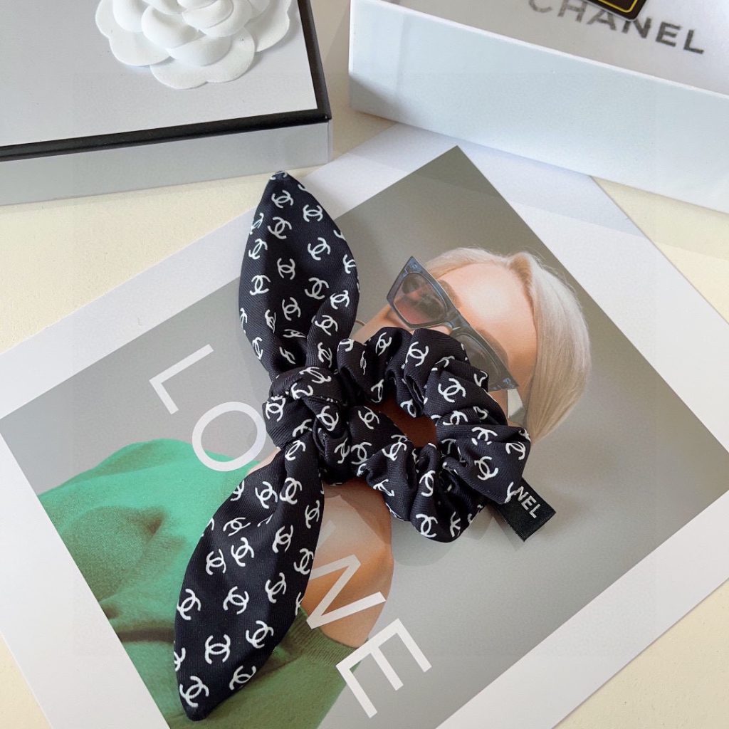 CHANEL シャネル ヘアアクセサリー ヘアゴム ブラック ホワイト 全2色 - 画像 3