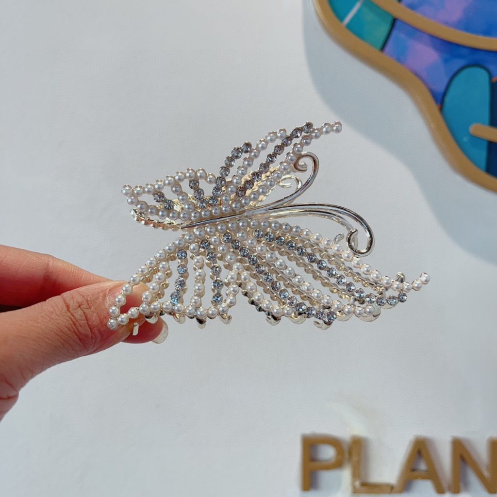 PLAN プラン フラワーヘアクリップ フェザーデザイン ブラック - 画像 2