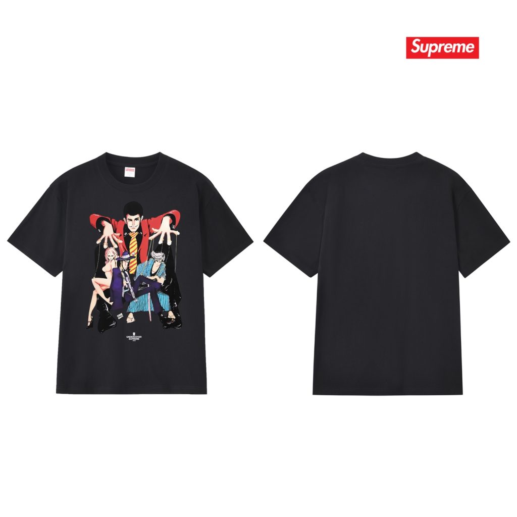 SUPREME スーパーイ プリントTシャツ ブラック ホワイト グレー ピンク 全4色 - 画像 5