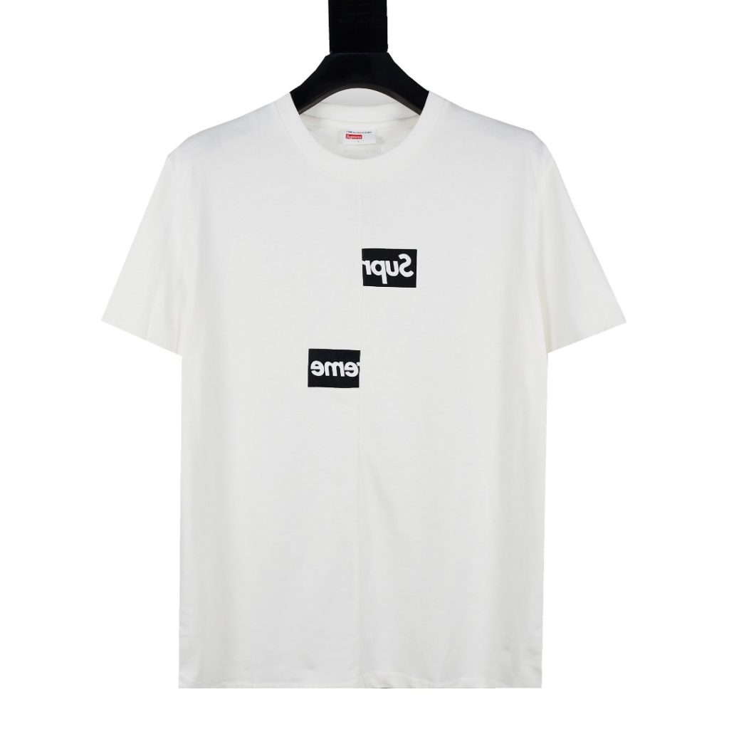 Supreme スュプリーム COMME des GAR ONS SHIRT コムデギャルソン シャツ ミニロゴ Tシャツ ブラック ホワイト 全2色 - 画像 3