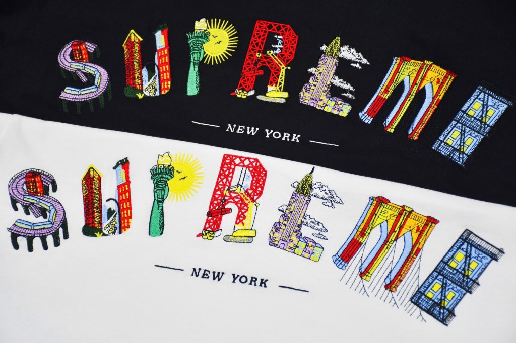 Supreme スュプリーム ロゴTシャツ 本革 ブラック ホワイト 全2色 - 画像 3