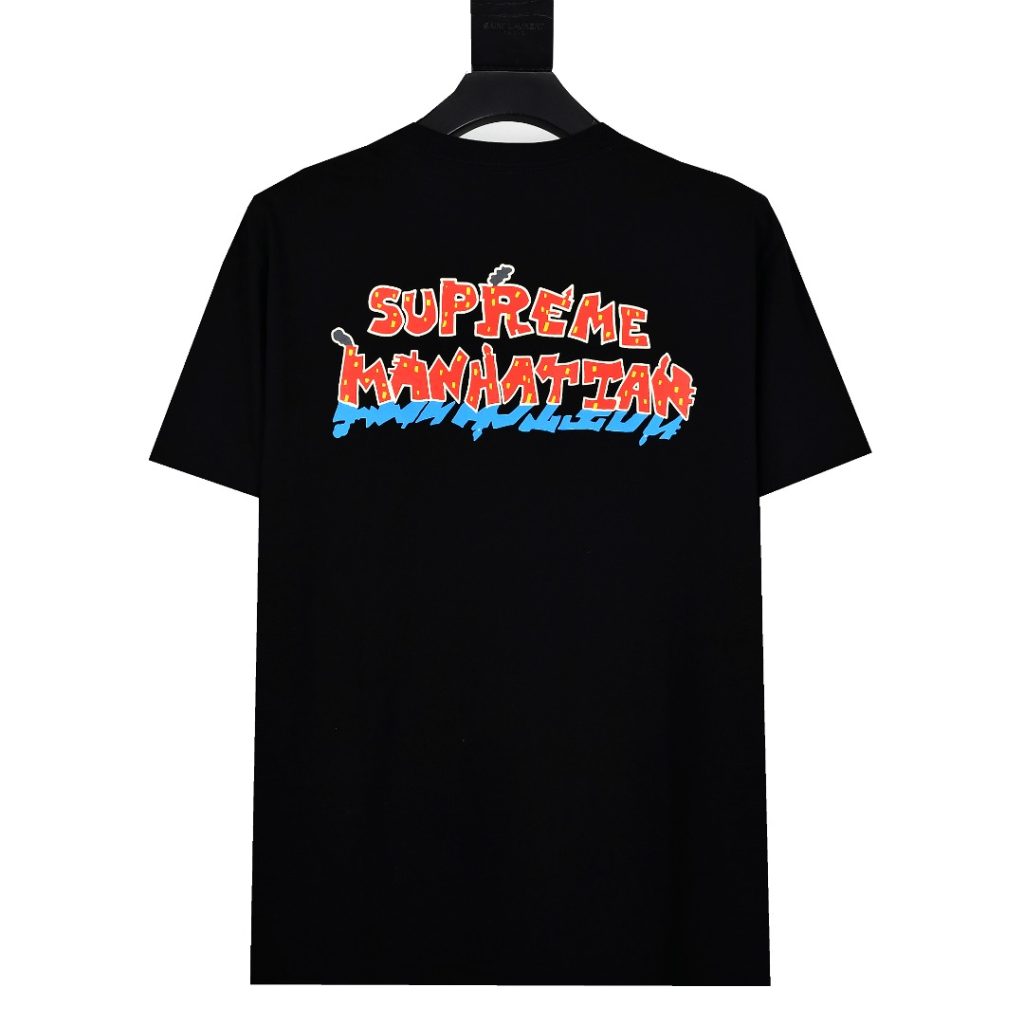 SUPREME スュプリーム マンハッタンTシャツ 100%コットン ブラック ホワイト 全2色 - 画像 2