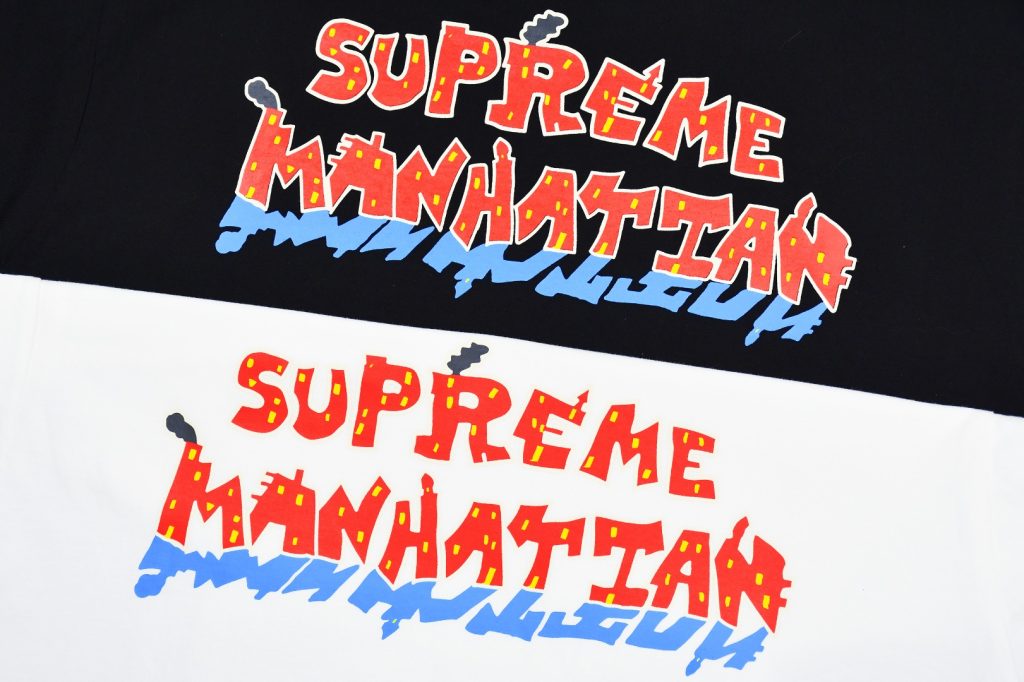 SUPREME スュプリーム マンハッタンTシャツ 100%コットン ブラック ホワイト 全2色 - 画像 8
