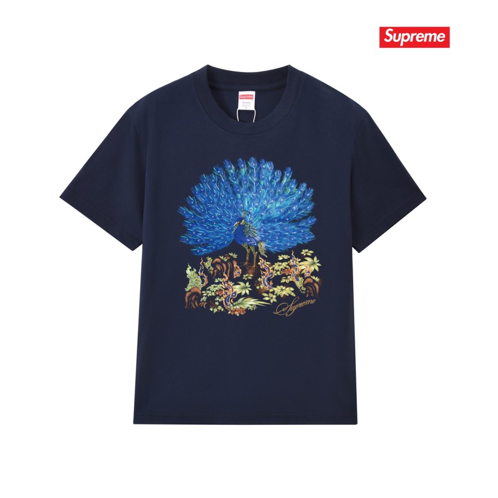 SUPREME スーパー + ワンポイントTシャツ + メンズ 半袖Tシャツ + ポイントTシャツ + ブルー + 全5色 - 画像 4