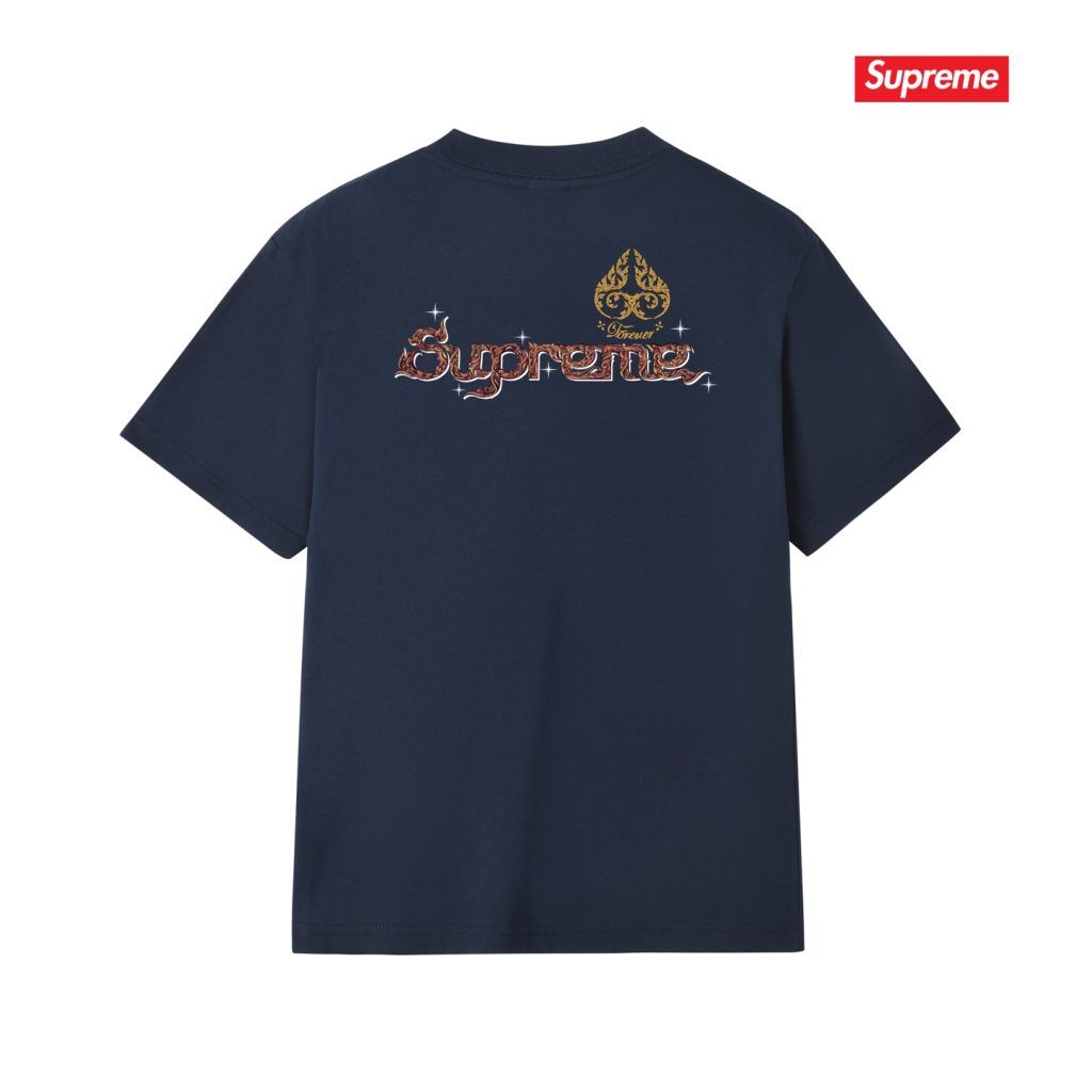 SUPREME スーパー + ワンポイントTシャツ + メンズ 半袖Tシャツ + ポイントTシャツ + ブルー + 全5色 - 画像 5