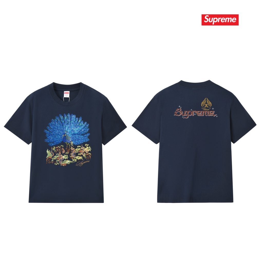 SUPREME スーパー + ワンポイントTシャツ + メンズ 半袖Tシャツ + ポイントTシャツ + ブルー + 全5色 - 画像 6