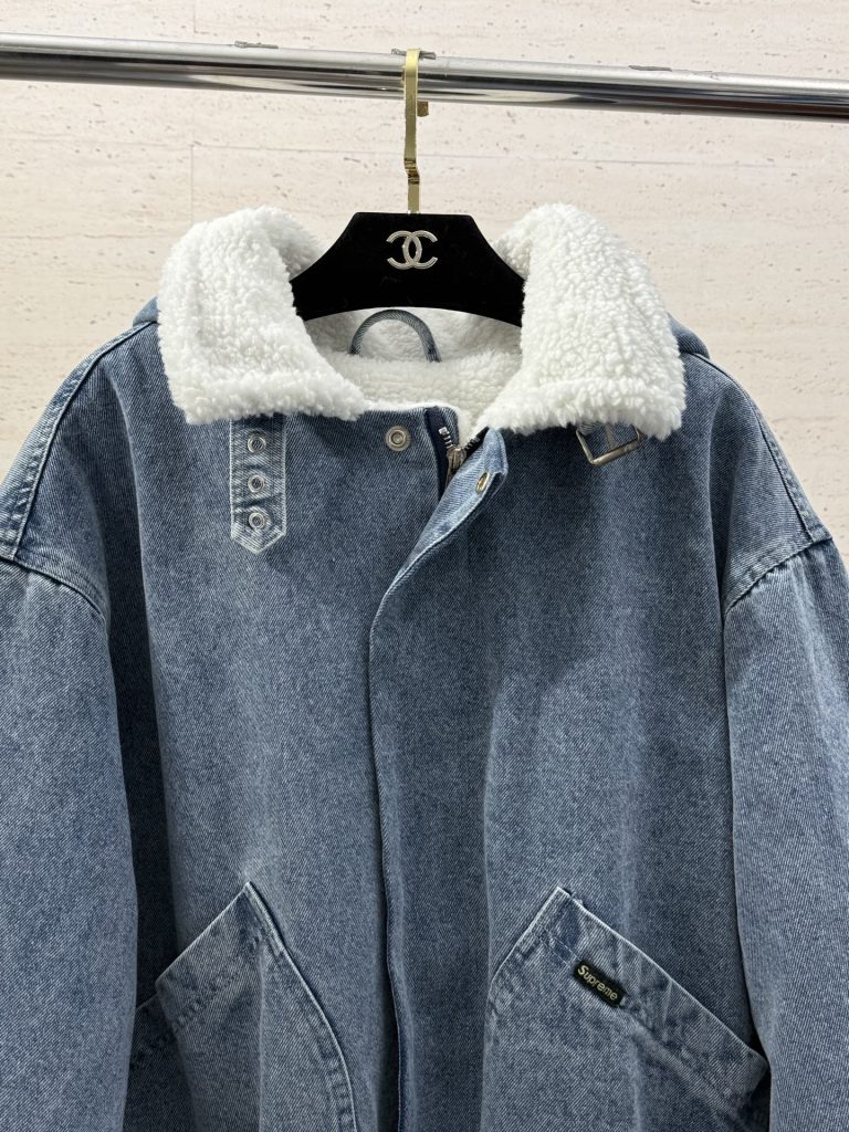 Supreme スプリーム デニムジャケット 本革 ファー付き 通勤 全2色 - 画像 6