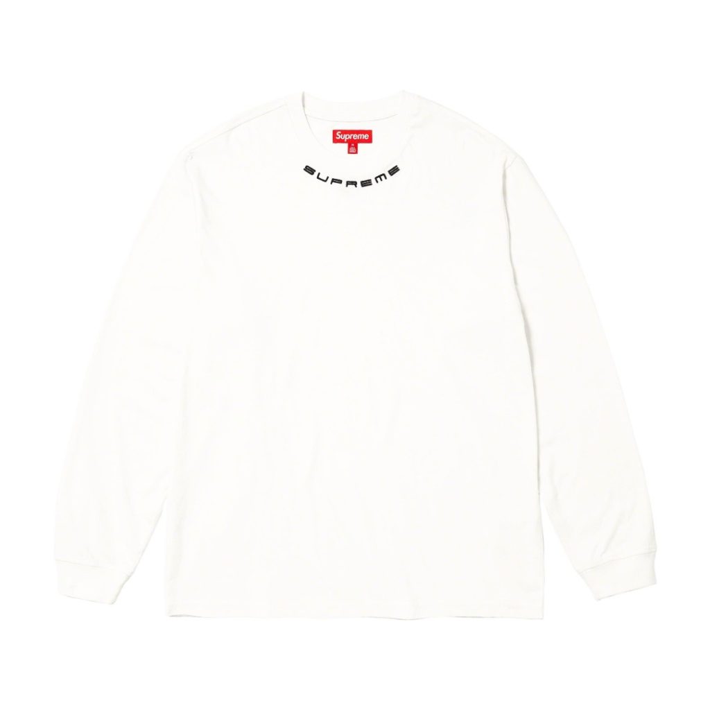 Supreme スュープリーム 長袖Tシャツ 23fw コラールロゴ 刺繍 黒 ホワイト 全2色 - 画像 2