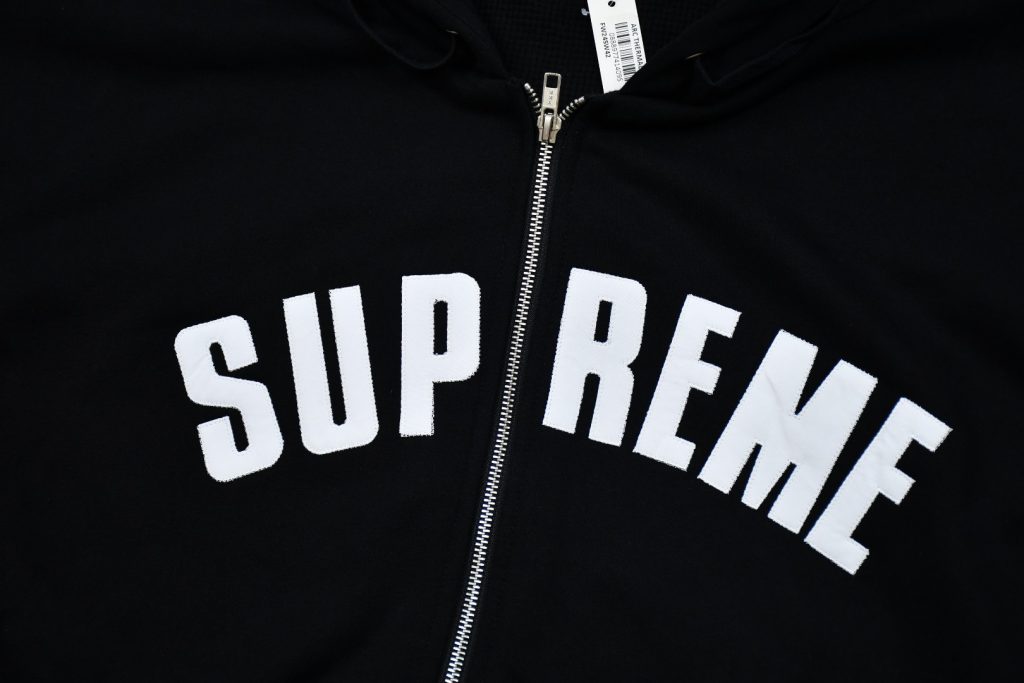 SUPREME スュプリーム ジップアップフード付きパーカー ワッフル素材 耐久性 ブラック レッド ホワイト グレー ブルー 全5色 - 画像 4