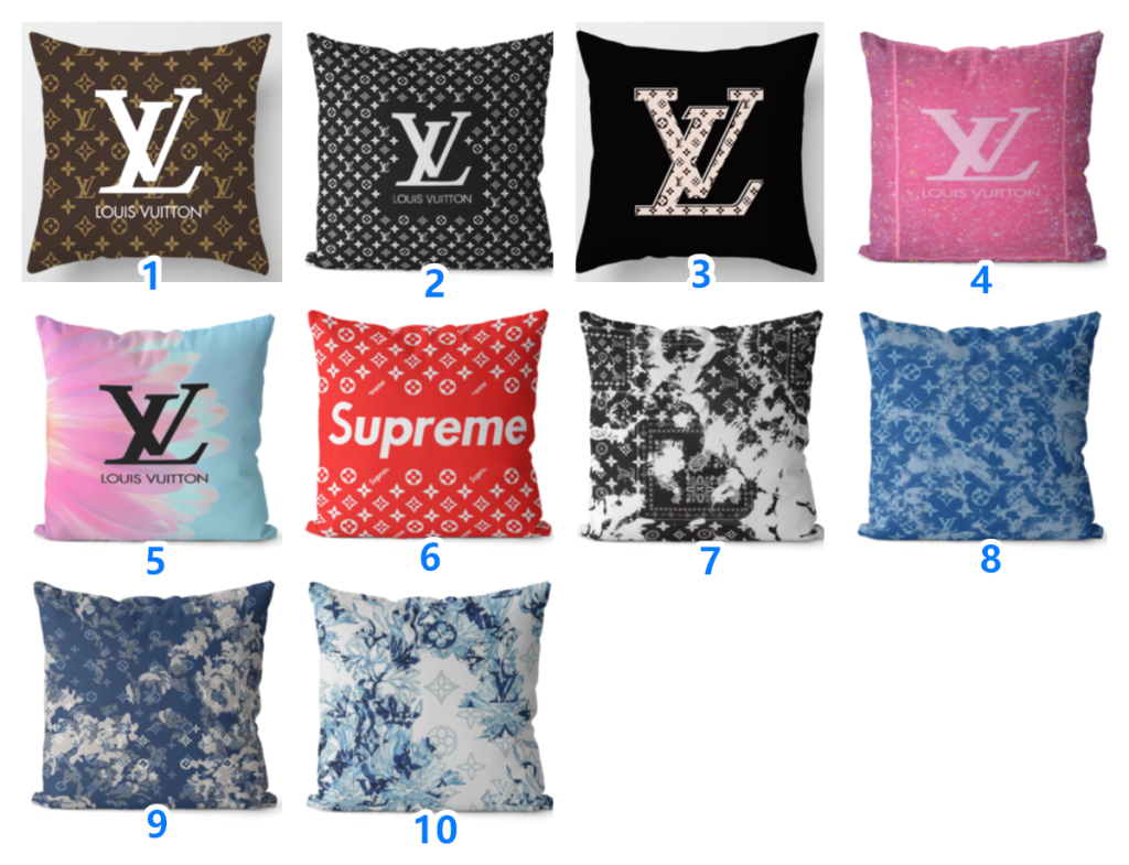 ★LOUIS VUITTONクッションカバー　LVクッション中材あり　綺麗なカバー　リネンベルベット　ルイヴィトンクッションカバー　モノグラム