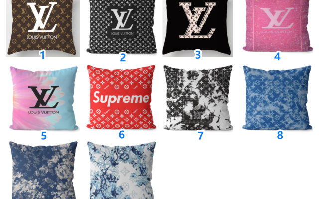 ★LOUIS VUITTONクッションカバー　LVクッション中材あり　綺麗なカバー　リネンベルベット　ルイヴィトンクッションカバー　モノグラム