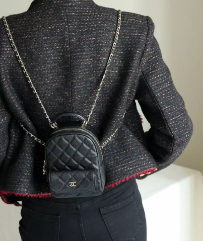 シャネル CHANEL お出掛けにぴったり クラシックミニ リュックサック バックパック レディースバッグ ブラック 送料込 - 画像 8