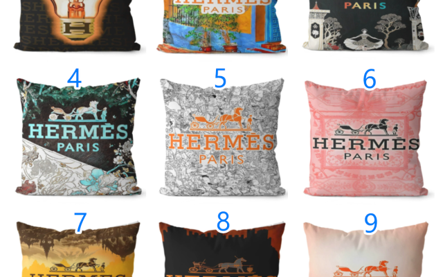 HERMES　エルメス　クッションカバー　アーティスティッククッション　おしゃれクッションカバー　リネンベルベット　9種
