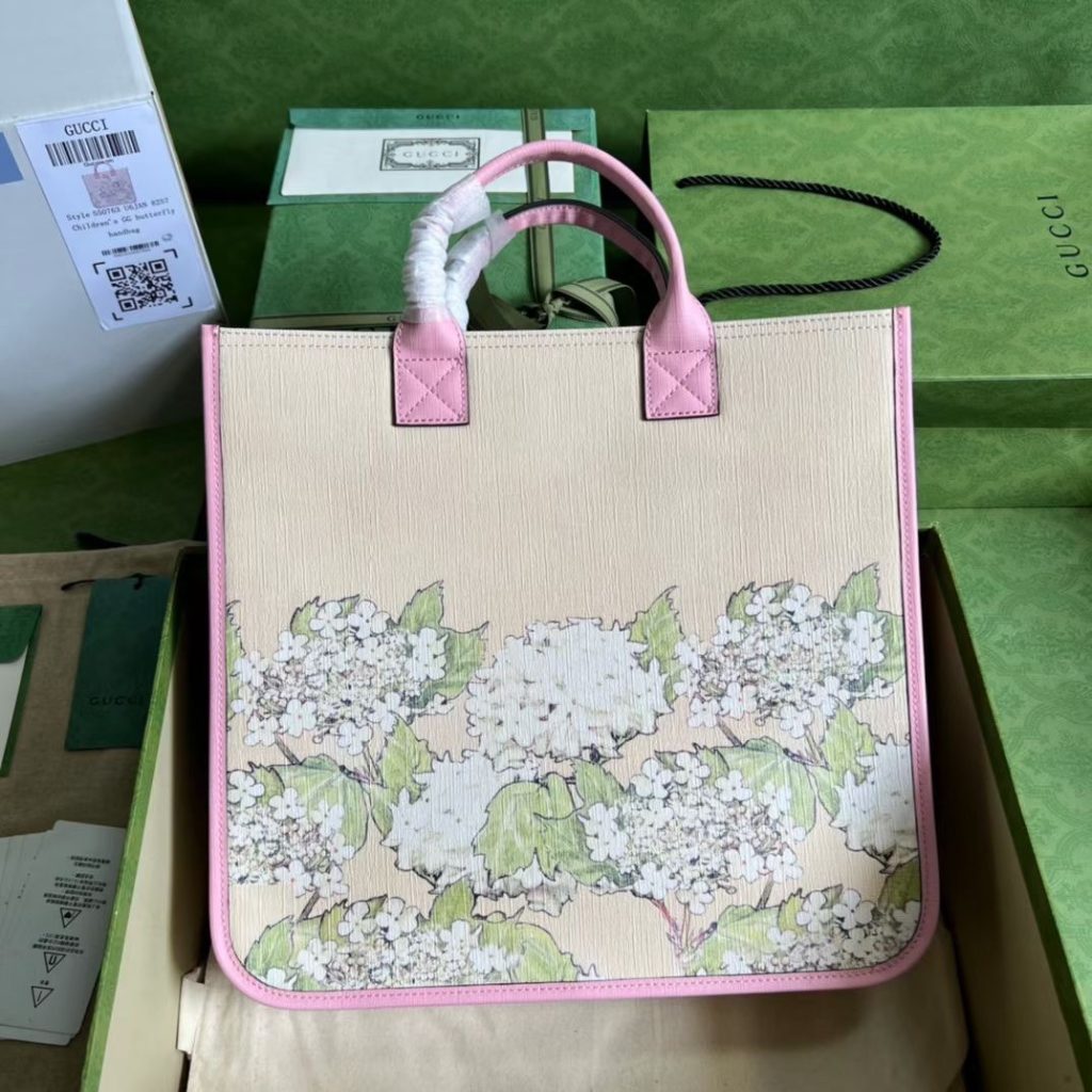 高品質　グッチ　GUCCI　大人もOK♪可愛い✨フェアリープリントトートバッグ　ストロベリー妖精/木の妖精　キッズバッグ・財布・子供用トート・レッスンバッグ　ハンドバッグ - 画像 2
