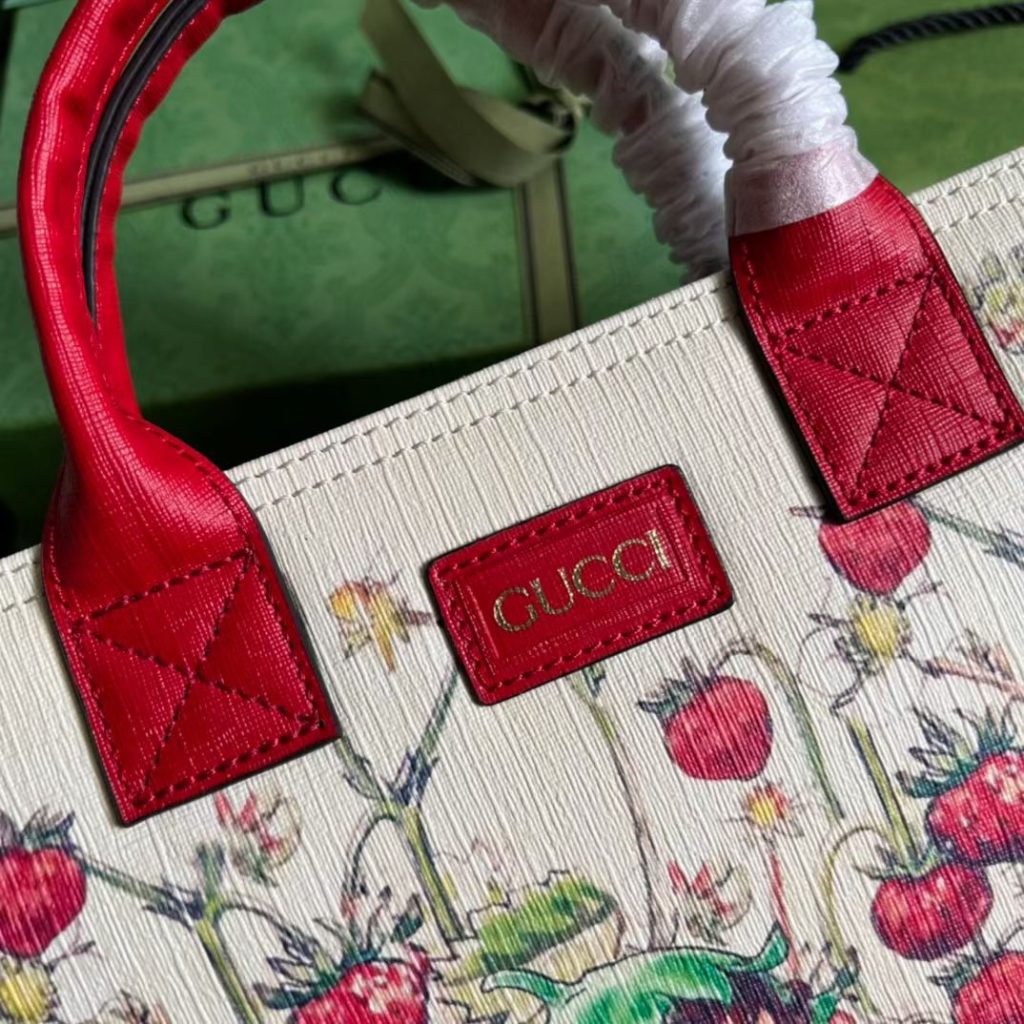 高品質　グッチ　GUCCI　大人もOK♪可愛い✨フェアリープリントトートバッグ　ストロベリー妖精/木の妖精　キッズバッグ・財布・子供用トート・レッスンバッグ　ハンドバッグ - 画像 7