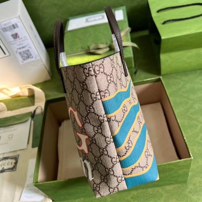 グッチ　チルドレンズ トートバッグ　GUCCI　スプリーム ミニハンド インターロッキングG　ヒグチユウコ　GG柄　トートバッグ - 画像 3