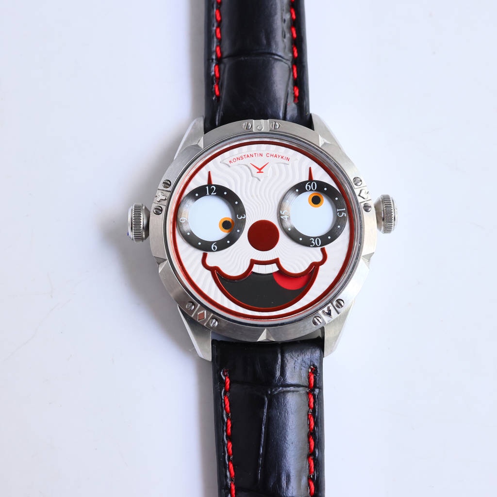 KONSTANTIN CHAYKIN コンスタントチャイキン メンズ腕時計 小丑デザイン 石英 ブラック ホワイト 全2色 - 画像 3