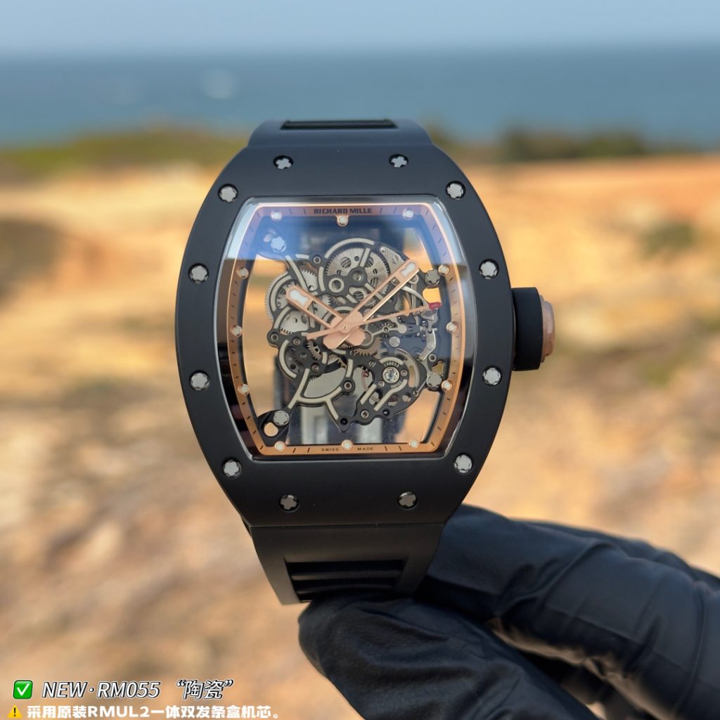 RICHARD MILLE リチャードミラー メンズ腕時計 真飛輪 本革 軽量 ブラック - 画像 5