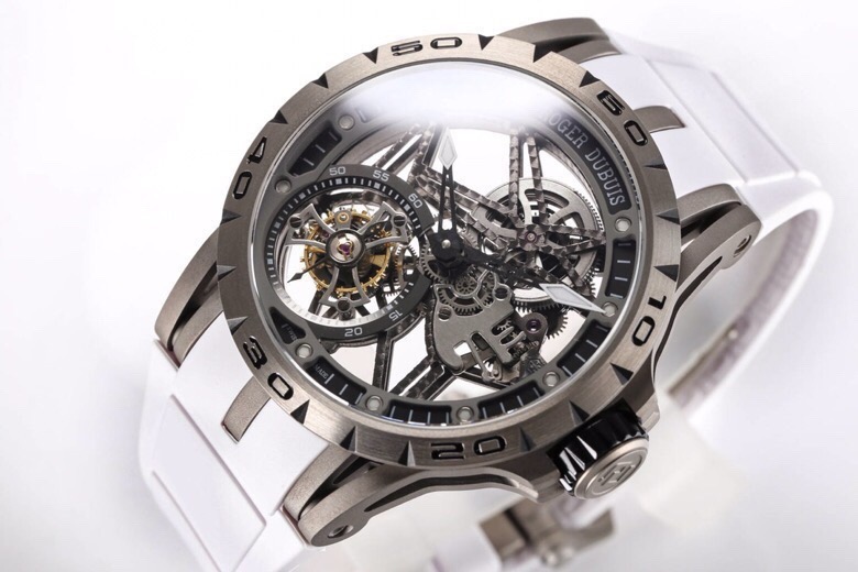 ROGER DUBUIS ロジェデュビュー 腕時計 メンズ 一体型トゥールビヨン チタン製 ブラック - 画像 2